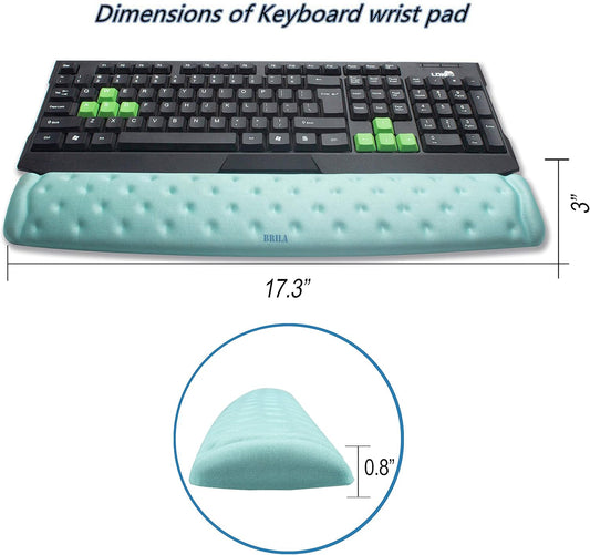 BRILA Memory Foam Mouse & Keyboard Wrist Rest Support Pad Cushion Set for Computer, Laptop, Office Work, PC Gaming - Massage Holes Design - Easy Typing Wrist Pain Relief (Nebula)