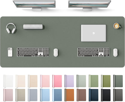YSAGi Leather Office Desk Pad Protector, Large Mouse Pad, Non-Slip, PU Leather, Laptop Desk Blotter, Waterproof Writing Pad for Office and Home, Black, 23.6" x 13.8" - Colors A