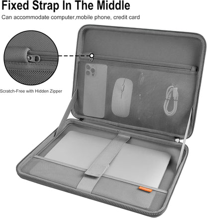 DOMISO 15.6-16 Inch Laptop Hard Case, Waterproof Shockproof Hard Shell Laptop Sleeve Protective Carrying Case with Retractable Handle for Macbook Pro/Lenovo IdeaPad Legion/HP ENVY/Dell XPS,Black
