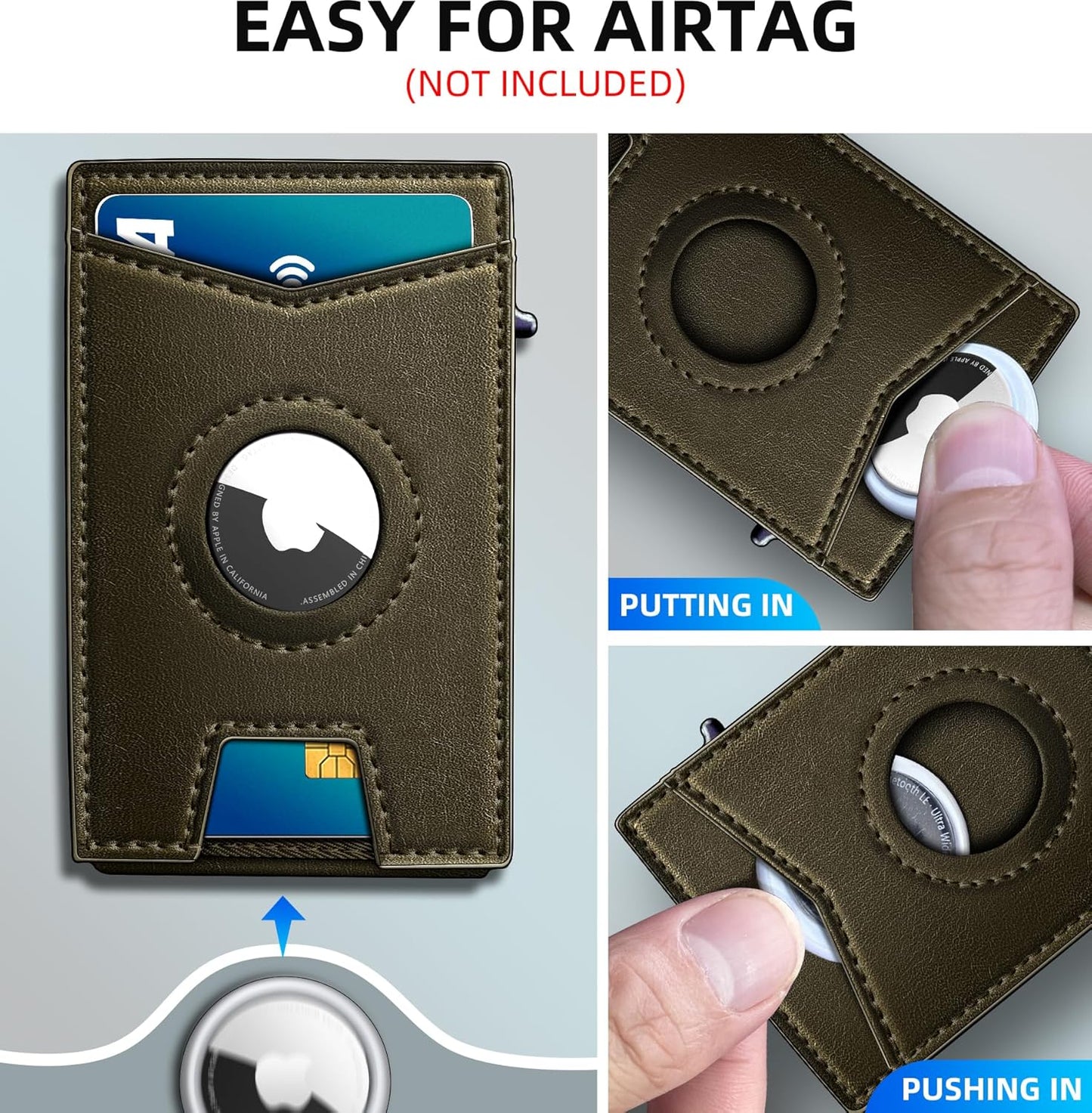 miyozi Airtag Wallet for Men Money Clip 9-Card Pop-Up Credit Card Holder with ID Window RFID Blocking Metal Case Magnetic Closure Front Pocket Wallet Gift Box | with Money Clip