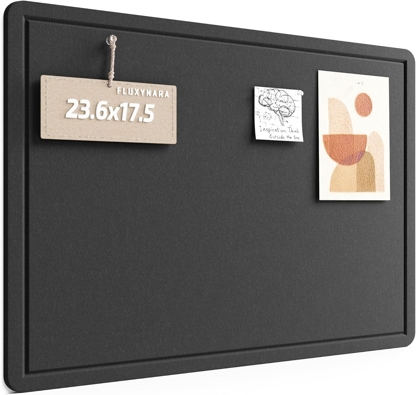 Fluxynara Bulletin Board, 23.6" x 17.5" Cork Board Alternative with 12 Safe Removable Adhesive Tabs, Foldable Felt Pin Board for Home Office, Classroom, Bedroom,Entryway for Walls—Sage