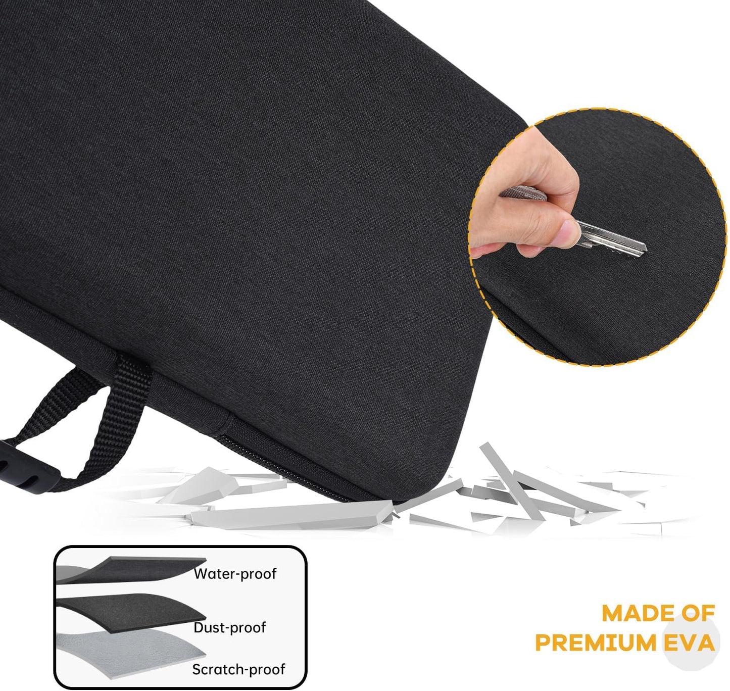 Hard Keyboard Carrying Case for Logitech Pebble Keys 2 K380s & Logitech K380 Bluetooth Keyboard Case + M350 Pebble Mouse Combo, Wireless Keyboard Shockproof Protective Travel Bag, Black