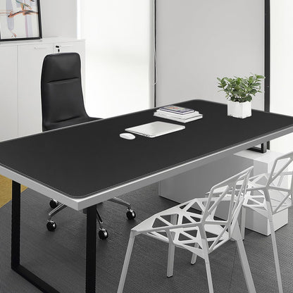 Chihein 2XL 35" x 16" Cork & PU Leather Desk Mat, Dual Sided Desk Pad Protector, Waterproof Writing Blotter for Gaming, Office, Home (Black)