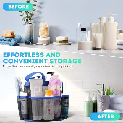 EUDELE Mesh Shower Caddy Portable for College Dorm Room Essentials, Shower Caddy Dorm with 8-Pocket Large Capacity for Beach, Swimming, Gym, Travel essentials