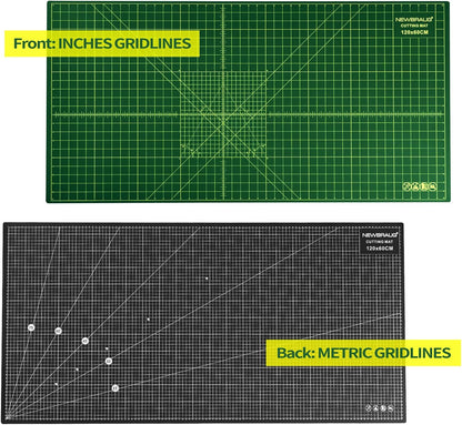 NEWBRAUG 18'' × 24'' Perfect Self Healing Cutting Mat, Non-Slip Gridded Rotary Cutting Board, Necessary for Quilting, Sewing, Craft, Fabric & Scrapbooking(Green/Black)…