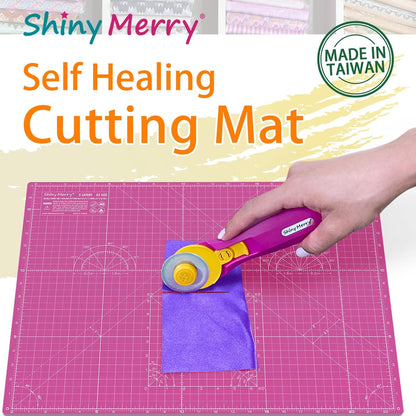 Self Healing Cutting Mat A3 12"x18" – Double Sided 5-Ply Craft Mat for Sewing, Quilting, Fabric, Scrapbooking – Pink/Purple
