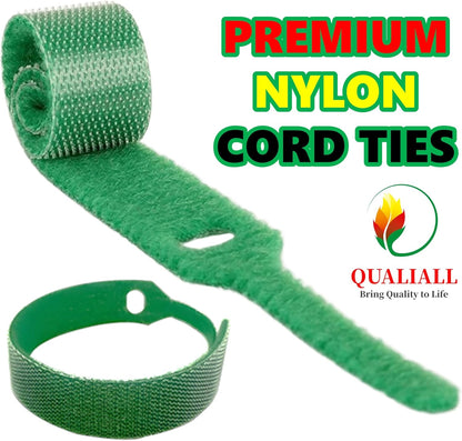 QUALIALL 150-PACK Premium Reusable Cable Ties, Strong Adhesion Nylon Cord Ties for PC and Wire Management, Durable. 5.9"