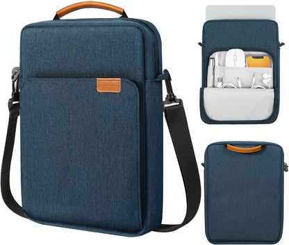 MoKo 13 Inch Tablet Sleeve Bag, Fits with 13 Inch New iPad Pro M5 & Air M4/M3, iPad Pro 12.9 M2&M1,Surface Laptop Go 12.4,Galaxy Tab S8+/S9+ 12.4,Handle Carrying Case with Shoulder Strap,Black &Gray