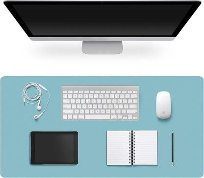 Leather Desk Pad Protector,Non-Slip Desk Pad,on-Slip PU Leather Large Mouse Pad,Easy Clean Desk Protecor Mat,Writing Pad for Office Work/Home/Decor(Black, 23.6" x 13.7")