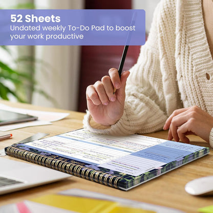 Weekly To Do List Notepad with 52 Undated Sheets（8.5"×11"）- Undated Weekly Planner Notepad for Office Desk Accessories and Supplies - Midnight Lilac