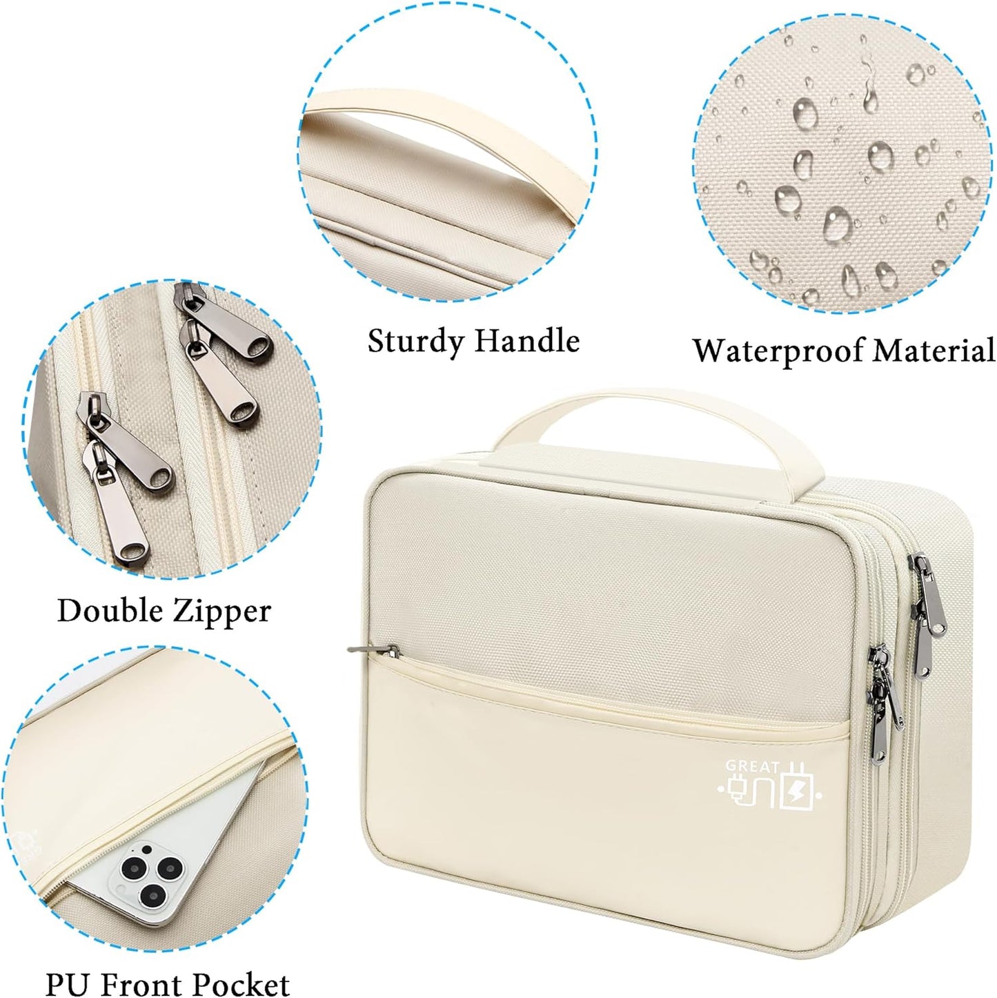 CILLA Electronics Organizer Travel, Travel Cord Organizer Case, Compact Electronics Accessories Bag for Cable, Cord, Charger, Phone