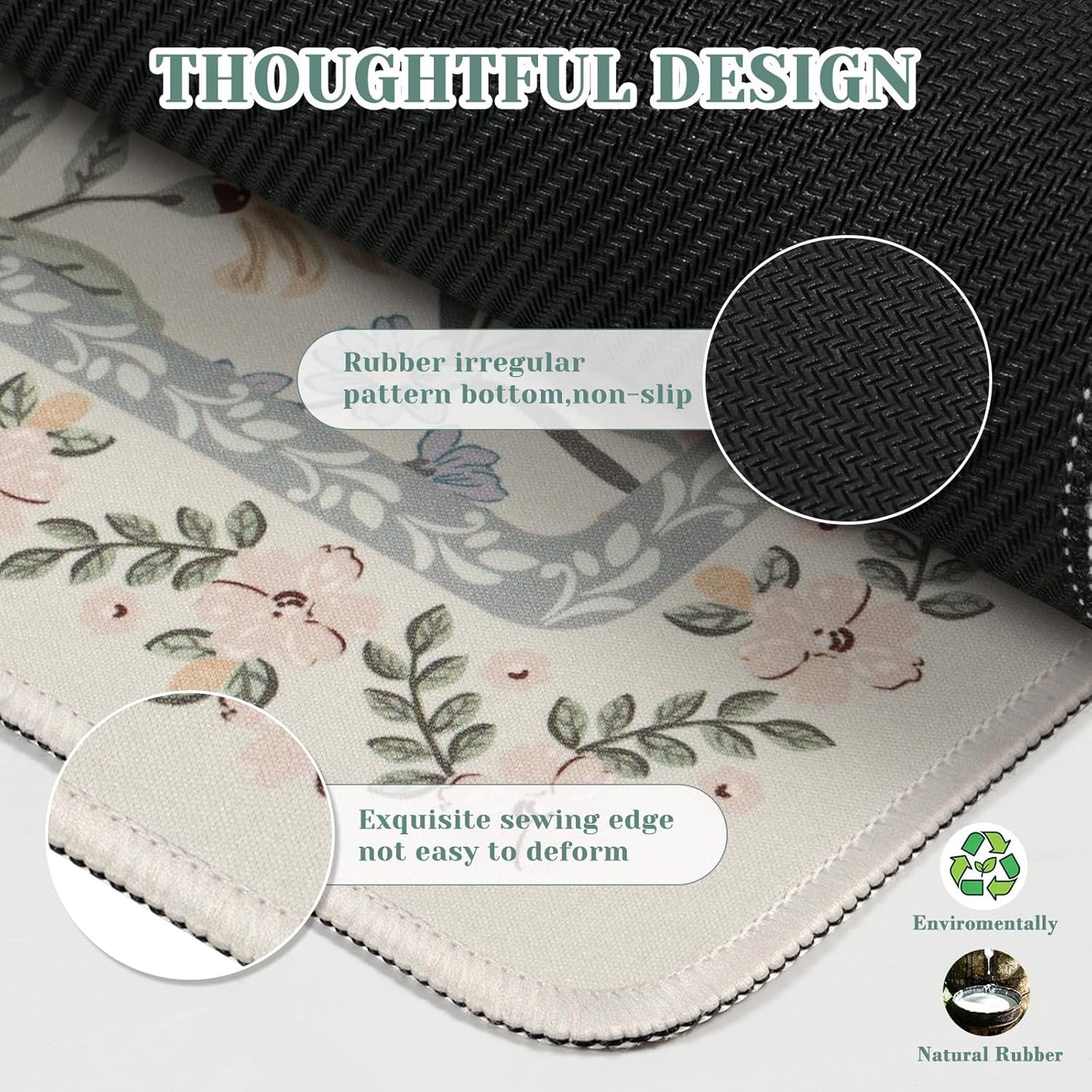 iCasso Desk Mat for Keyboard and Mouse, Large Mouse Pad, Desk Pad Mat, Anti-Slip Big Mousepad with Stitched Edges for Computer Desktop(Deep Green)