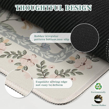 iCasso Desk Mat for Keyboard and Mouse, Large Mouse Pad, Desk Pad Mat, Anti-Slip Big Mousepad with Stitched Edges for Computer Desktop(Deep Green)