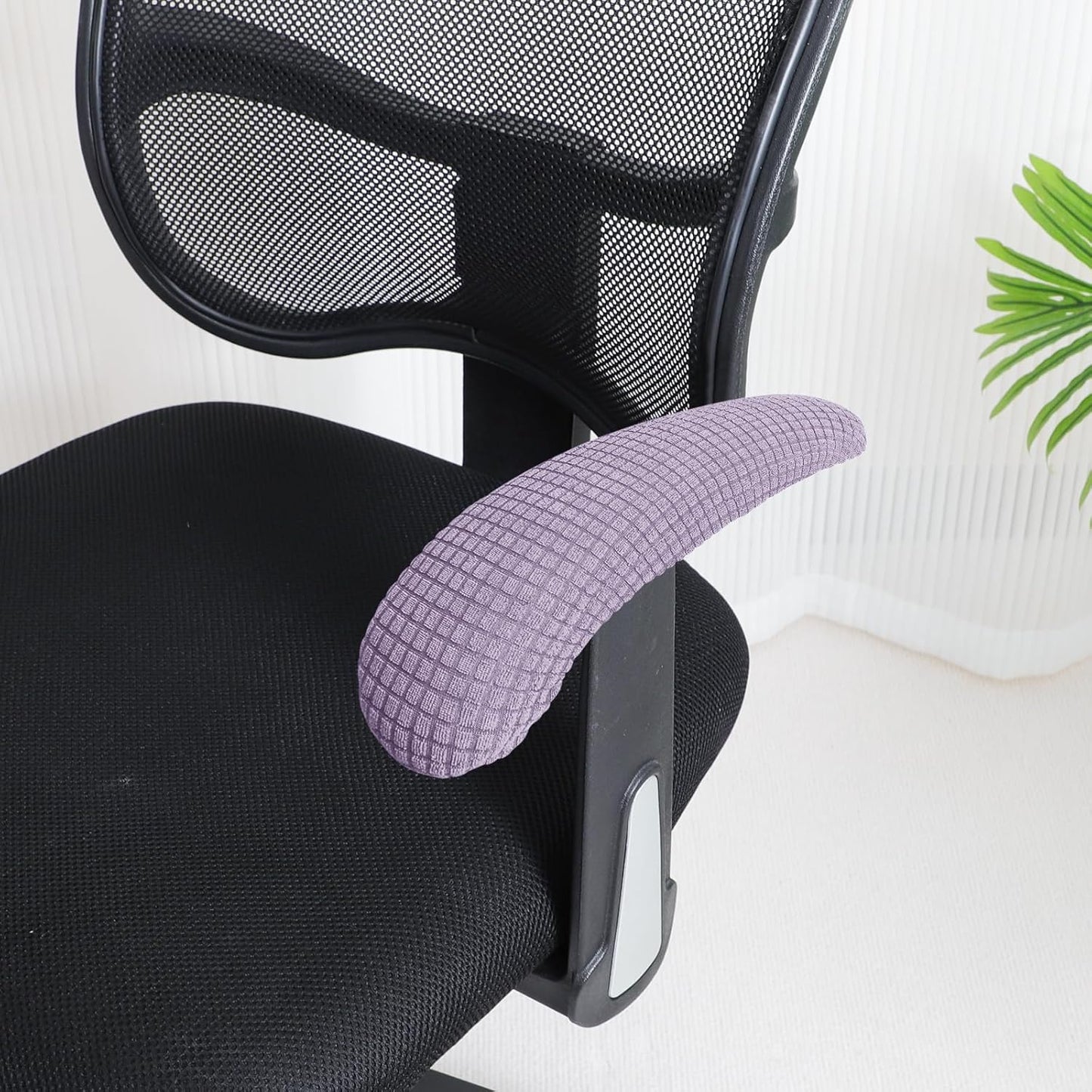 FORCHEER Office Chair Armrest Covers 12-15 Inch Velvet Elastic Black Arm Rest Covers for Desk Computer Chairs Washable