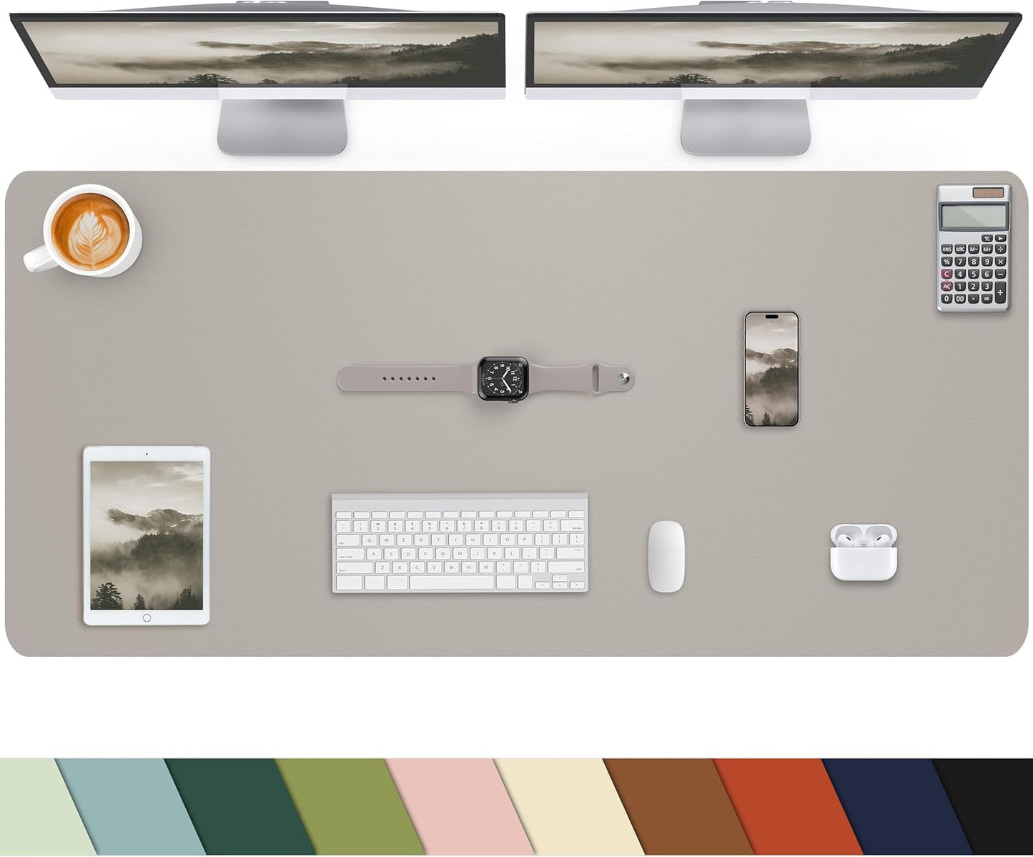 Leather Desk Pad Protector, Office Desk Mat, Large Mouse Pad, Non-Slip PU Leather Desk Blotter, Laptop Desk Pad Desk Accessories for Office and Home (Black, 40" x 17")