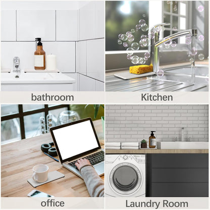 NiuYichee 2 PCS Water Absorbent diatomite Coasters, 8.3" x 4" Water Absorbing Stone Tray for Sink, Stone Drying mat for Kitchen Counter, Stone soap Tray Used for Hand Soaps & toiletries & Plants