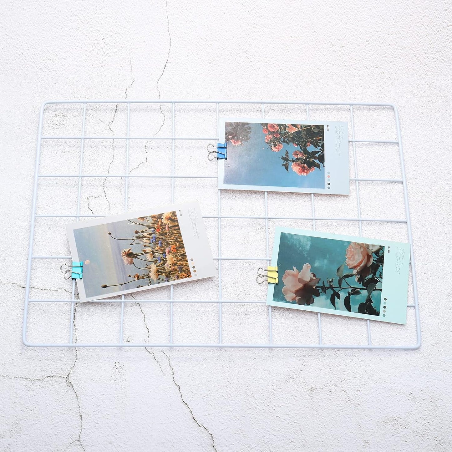 PATIKIL 24"x12" Wire Grid Panel, 2 Pack Wall Grid Decorative Panels Board Photo Pictures Display Decor Hanging Organizer for Home Office, Black