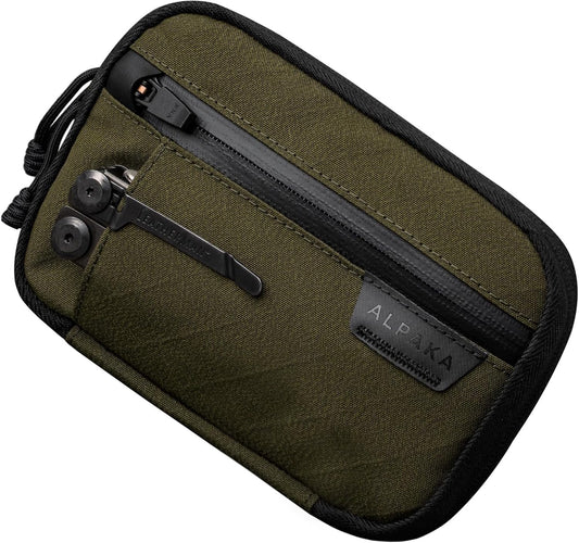 ALPAKA Admin Pouch Pro EDC Organizer - Small Tool Pouch with Smooth Zipper, Weatherproof Storage for Electronics, Cables, Travel Accessories - Black Axogrid 300D Fabric