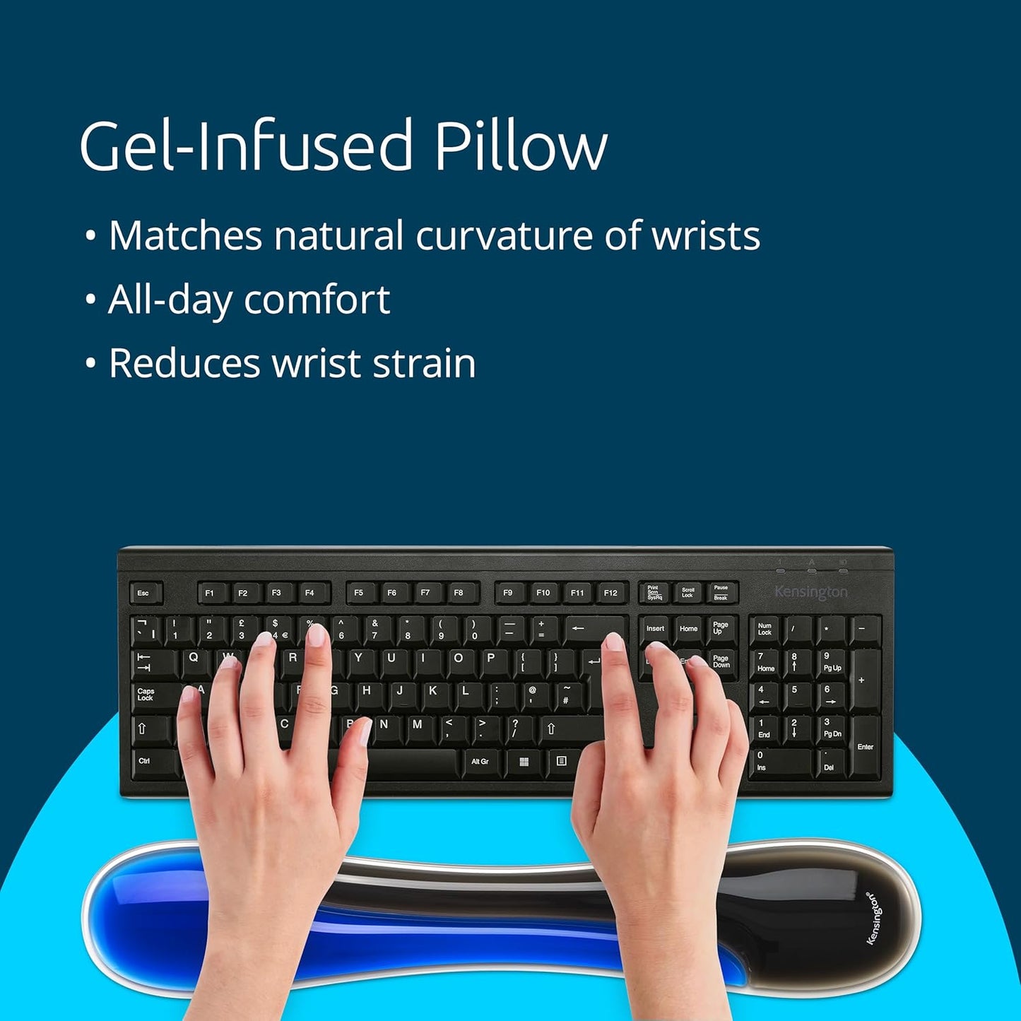Kensington Slim Duo Gel Mouse Wrist Rest Support Cushion for Low Profile Mice & Trackballs, Ergonomic Mouse Wrist Support for Pain Relief, Comfortable Non-Skid Gel, Gray 7.56" x 2.83" x 0.87" K62438NA
