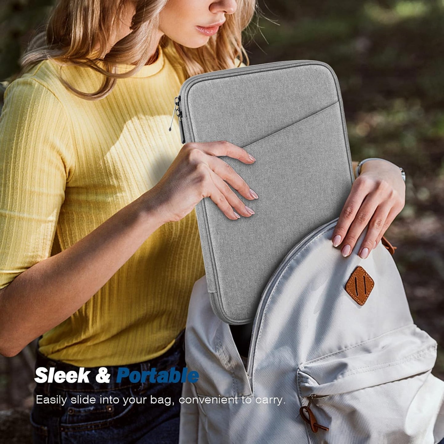 MoKo 9-11 Inch Tablet Sleeve Case, Fits New 11inch iPad Air M4/Pro M5, iPad A16 11", i-Pad 10/9/8/7th/Air 5/4th 10.9"/10.2", Tab S9/S8 11", Protective Bag Carrying Case with Pocket, Dark Gray