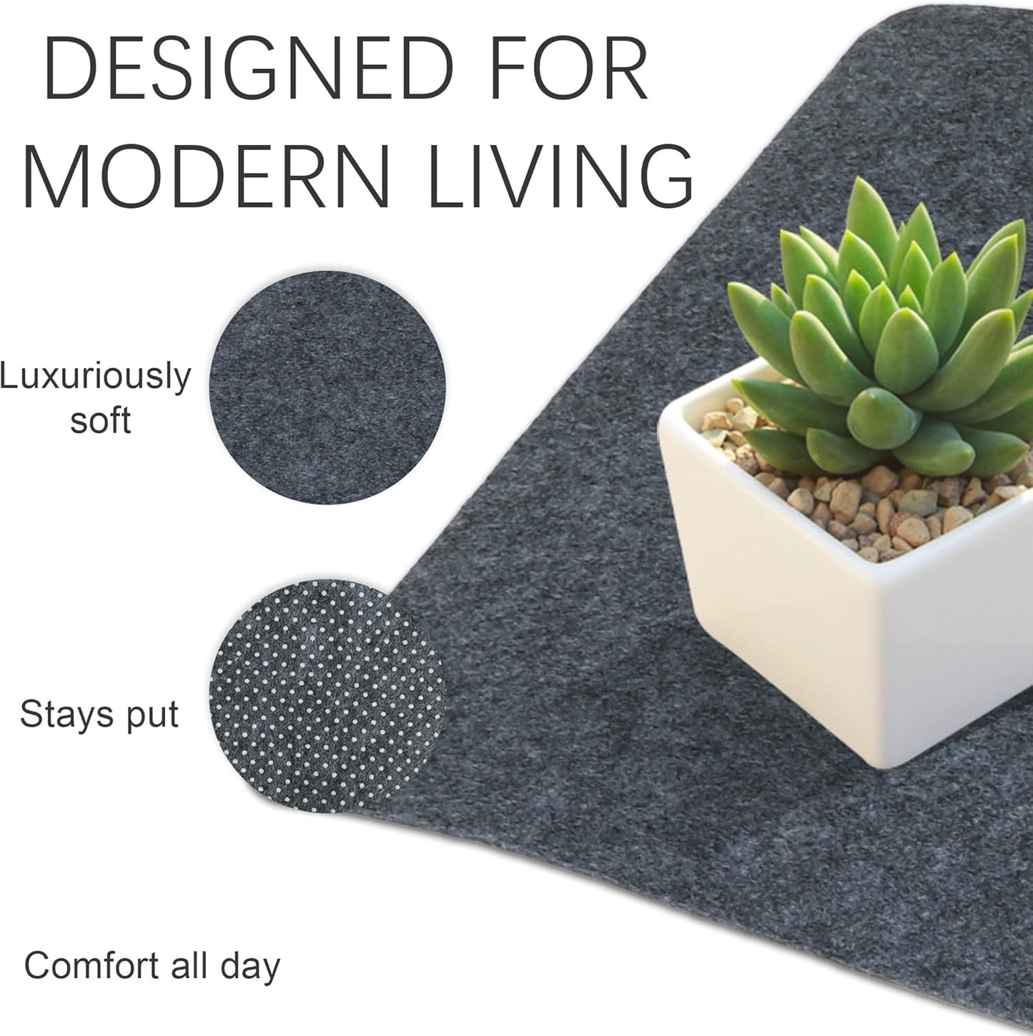 Felt Desk Mat,Large Mouse Pad Desk Mat for Office & Home,Non-Slip Desk Blotter,Felt Desktop Mat for Laptop,Computer,Writing 27.6"x13.8" Dark Gray