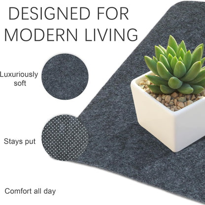 Felt Desk Mat,Large Mouse Pad Desk Mat for Office & Home,Non-Slip Desk Blotter,Felt Desktop Mat for Laptop,Computer,Writing 27.6"x13.8" Dark Gray