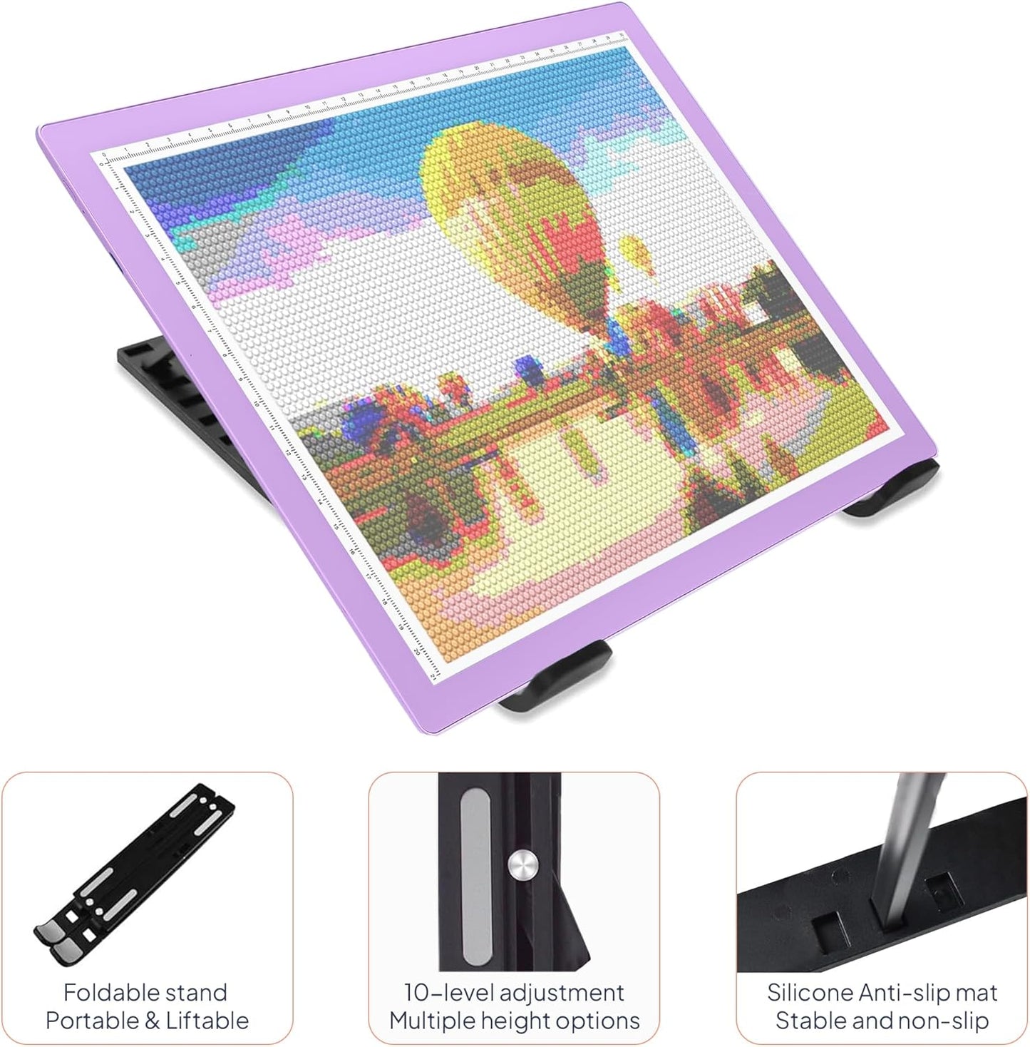 iVyne Rechargeable A4 Light Pad for Tracing & Weeding - LED Light Board for Weeding Vinyl - for Cricut Vinyl Weeding Tools - Ultra-Thin & Portable - Perfect for Artists & Crafters - Pink