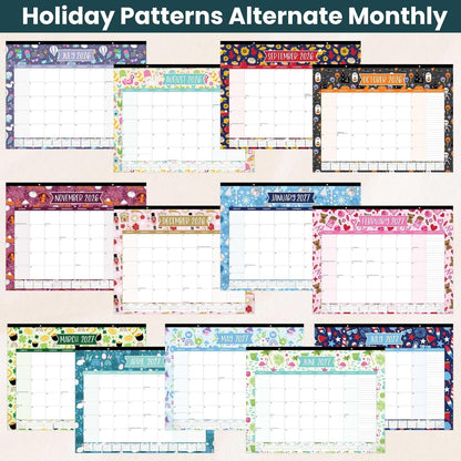 bloom daily planners Desk Calendar 2026-2027 - Academic Year Large Wall Calendar (July 2026 - July 2027) - 21” x 16” Desktop & Hanging Monthly Planner with Stickers for Home or Office - Seasonal