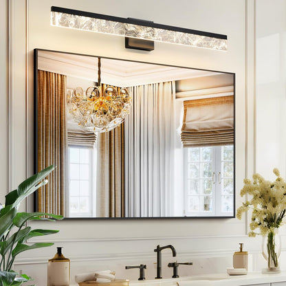 AIJIASI 39-Inch Brushed Gold Vanity Light Fixture, 28W Dimmable LED Modern Light Bar for Bathroom Mirror, Restroom, Bedroom (3000K)