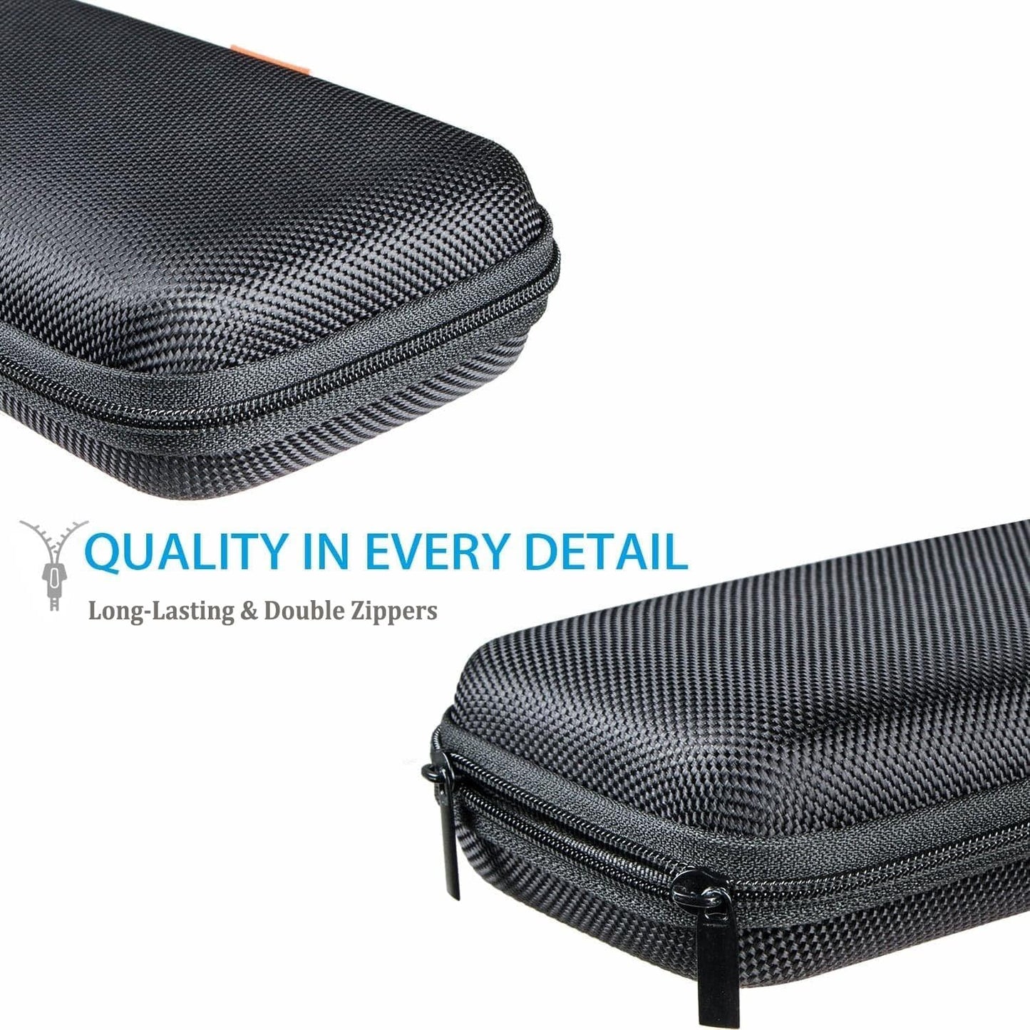 Portable Protection Hard EVA Case for External Battery, Cell Phone, GPS, Hard Drive, USB/Charging Cable, Small Carrying Bag Mesh Inner Pocket, Zipper Enclosure, Universal Travel Pouch Bag