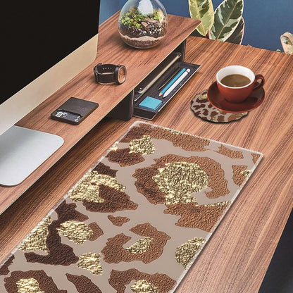 Mouse Wrist Rest and Keyboard Wrist Rest Pad Set, Non-Slip Rubber Base Smooth Surface Ergonomic Gaming Mouse Pad for Easy Typing and Pain Relief, Antique Blue Wood Grain Dog Paw + Coaster