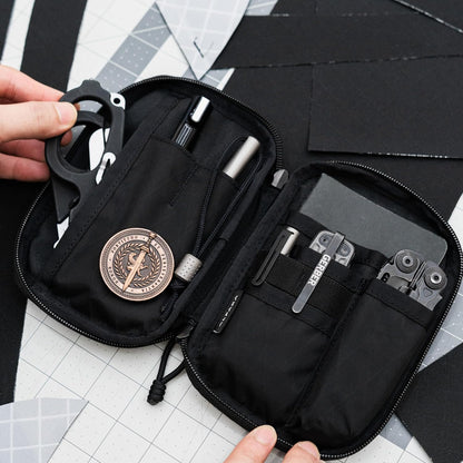 ALPAKA Admin Pouch Pro EDC Organizer - Small Tool Pouch with Smooth Zipper, Weatherproof Storage for Electronics, Cables, Travel Accessories - Black Axogrid 300D Fabric