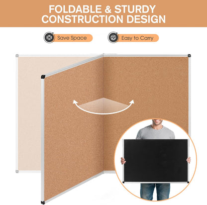 Bulletin Board 36 x 48, Silver Aluminium Framed 4x3 Large Wall Mounted Cork Office Notice Pin Board