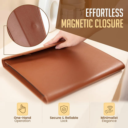 STYLIO Padfolio Portfolio Organizer Binder | Interview Resume Folder, Legal Document, Business Card Holder |w/Letter-Sized Notepad | Handsome Piano Noir Faux Leather Folio Matte Finish, Accent Stitch