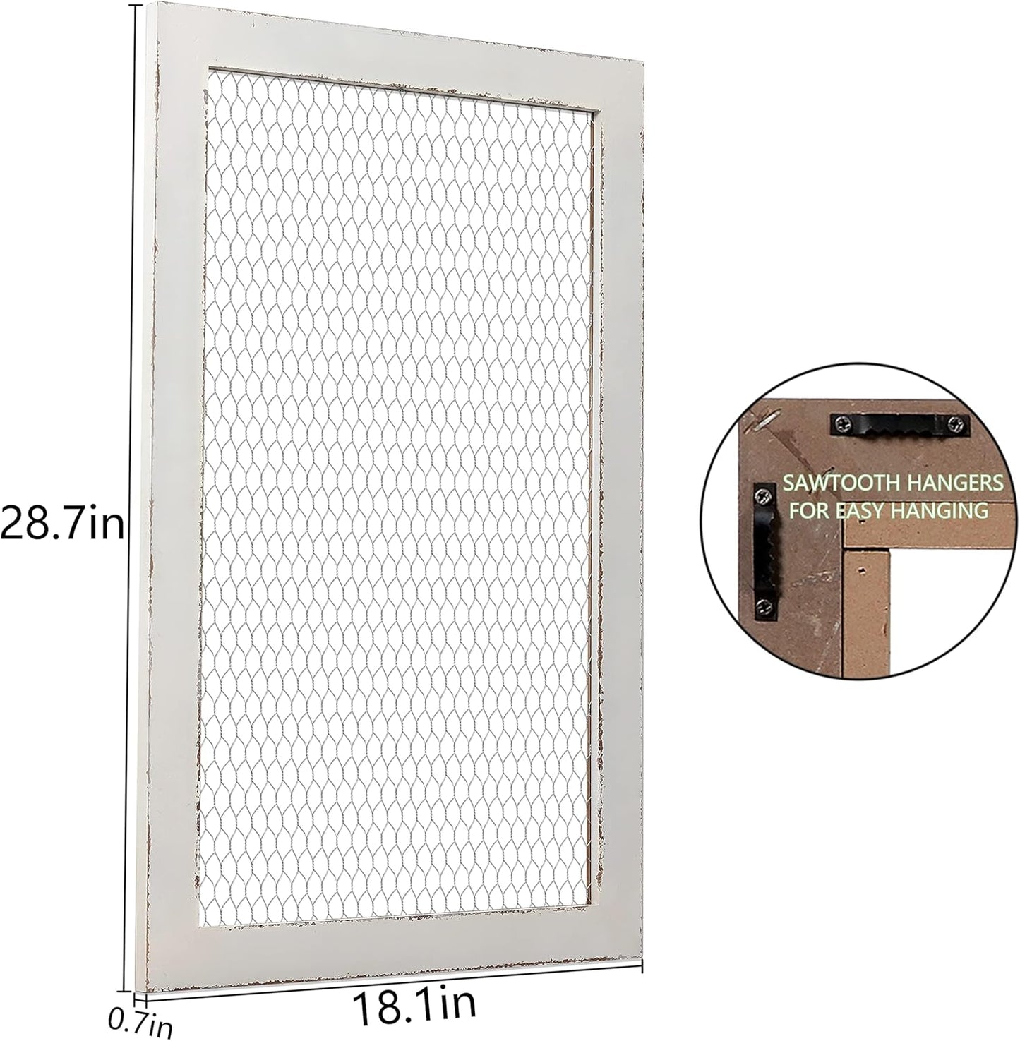 SOFE Farmhouse Memo Board Chicken Wire Frame, Black Large Bulletin Boards for Walls, Hanging Photo Display Board or Jewelry Organizer Wall Grid Panels, Decorative Vision Board for Desktop Office