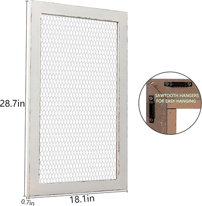 SOFE Farmhouse Memo Board Chicken Wire Frame, Black Large Bulletin Boards for Walls, Hanging Photo Display Board or Jewelry Organizer Wall Grid Panels, Decorative Vision Board for Desktop Office