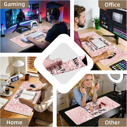Galdas Mouse Pad For Gaming,Forest Background Pattern XXL XL Large Mouse Mat Long Extended MousePad Desk Mat Non-Slip Rubber Mice Pads Stitched Edges Thin (31.5 x 11.8 x 0.12 Inches) Tree