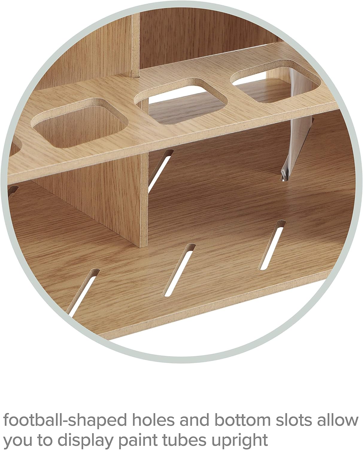 HG Art Concepts Mezzo Artist Drawing Rack - Wood Grain Laminate Multi Layer Desk Stand Professional Storage Display Organizer for Pens, Pencils, Drafting and all other Drawing Tools