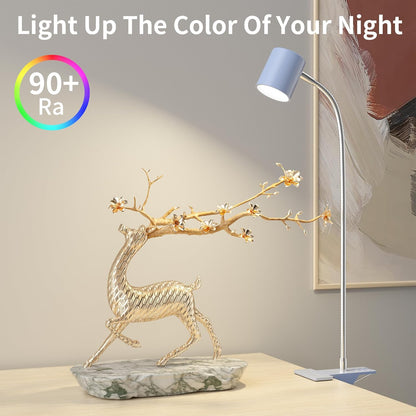 Dott Arts Desk Lamp,USB Clip On Light,Book Lights for Reading at Night,3 Color Modes,10 Brightness Clamp Lights,360° Gooseneck LED Reading Light for Books in Bed,Eye-Care for Home Office,Headboards