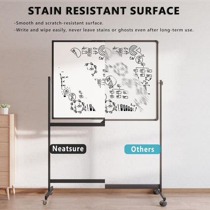 Large Whiteboard Easel with Stand, 36" x 24" Portable Standing Magnetic Dry Erase White Board, 3' x 2' Tripod Height Adjustable Flip Chart Easel for Home Office Classroom School, Silver