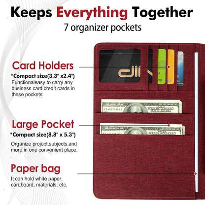 Journal Cover for Rocketbook Flip | 6"x9" Steno Pad Holder & Top Spiral Notebook Cover | Waterproof Folio with Pen Loop & File Pocket for A5, Executive Size Notebooks (Black)