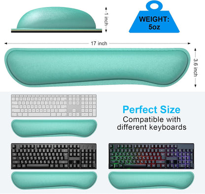 Dapesuom Enlarge Keyboard Wrist Rest, Memory Foam Keyboard Wrist Cushion for Computer Desk Mats Support, Pain Relief Ergonomic Mouse Pad Rests with Non-Slip Base for Gaming, Laptop, Radiant Orchid