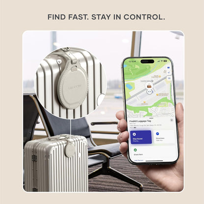 Satechi FindAll Smart Luggage Tag with Find My, TSA-Friendly, Airport Tracking, Left-Behind Alerts, Loud Audible Chime, Wireless Rechargeable, Works with iPhone, iPad, Mac – Desert Rose