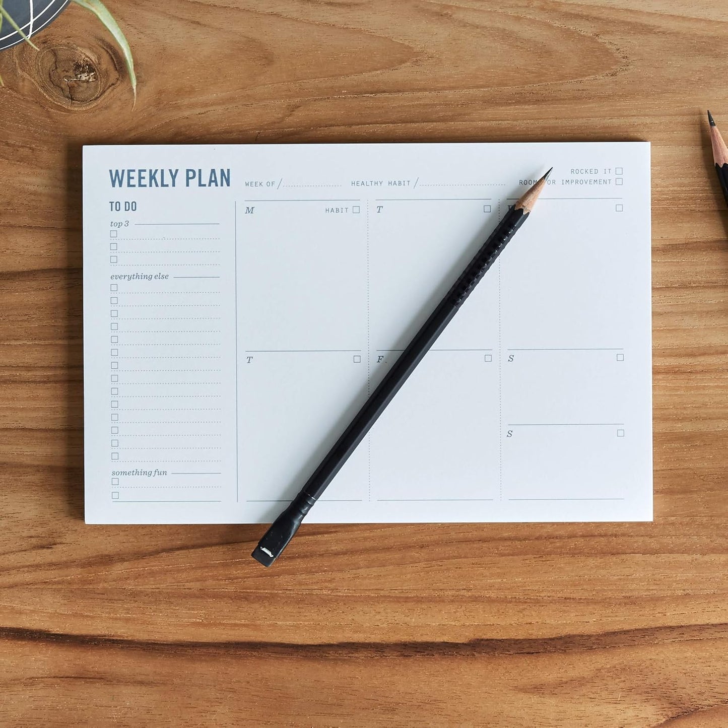 Daily Planner Notepad with Hourly Schedule - ADHD Planner, Time Block Planning Pad, Desktop To Do List, College Supplies - 6 x 9” - 50 Undated Sheets