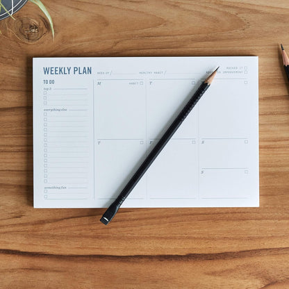 Daily Planner Notepad with Hourly Schedule - ADHD Planner, Time Block Planning Pad, Desktop To Do List, College Supplies - 6 x 9” - 50 Undated Sheets