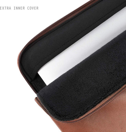 Comfyable Slim Protective Laptop Sleeve Compatible with 13/14 Inch MacBook Air & MacBook Pro M5/M4/M3/M2 Pro/Max 2026, Mac Travel Case, Laptop Pouch, Slim PU Leather Cover, Brown