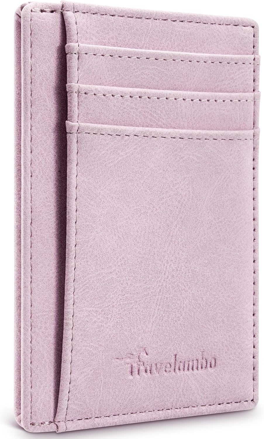 Travelambo Slim Wallet Front Pocket Minimalist Leather RFID Blocking Medium Size
