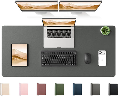 YSAGi 35.4" x 17" Large PU Leather Desk Mat for Keyboard and Mouse - Waterproof Non-Slip Desk Pad Protector for Office, Home, Writing Desk, Black
