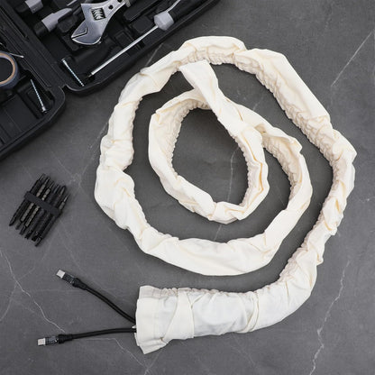 2 Pcs Fabric Cord Cover, 6 Feet Chandelier Chain Cover for Lighting Wires and Lamps, Easy Install Cable Management Solution, Beige