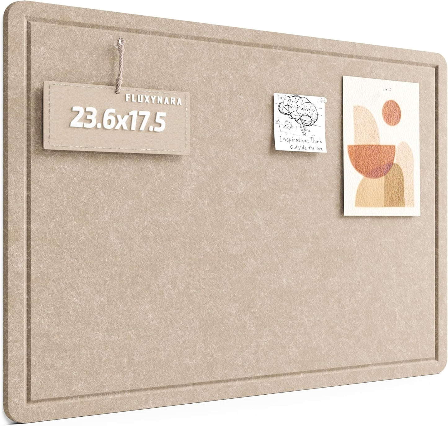 Fluxynara Bulletin Board, 23.6" x 17.5" Cork Board Alternative with 12 Safe Removable Adhesive Tabs, Foldable Felt Pin Board for Home Office, Classroom, Bedroom,Entryway for Walls—Sage